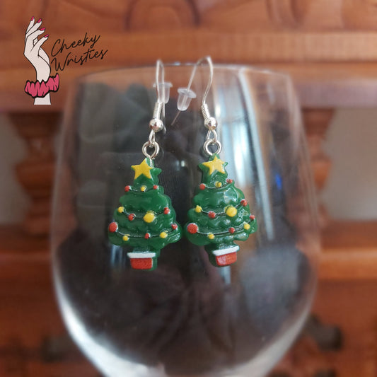 Christmas Tree Dangle Earrings