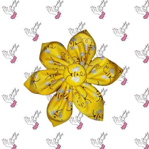 Glitter Bee Star Flower Clip