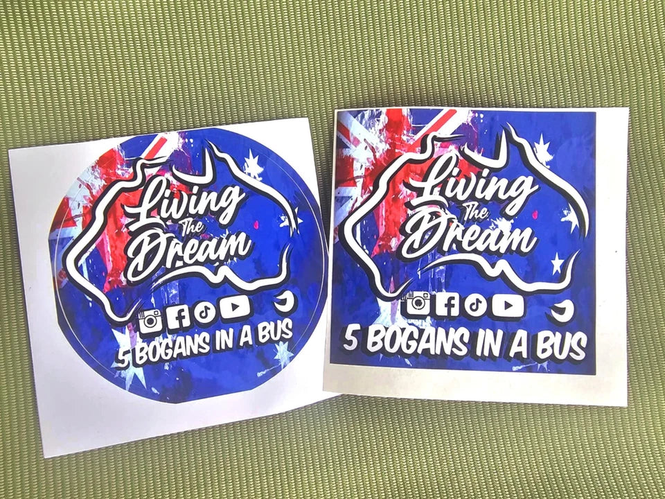 5 Bogans in a Bus Stickers
